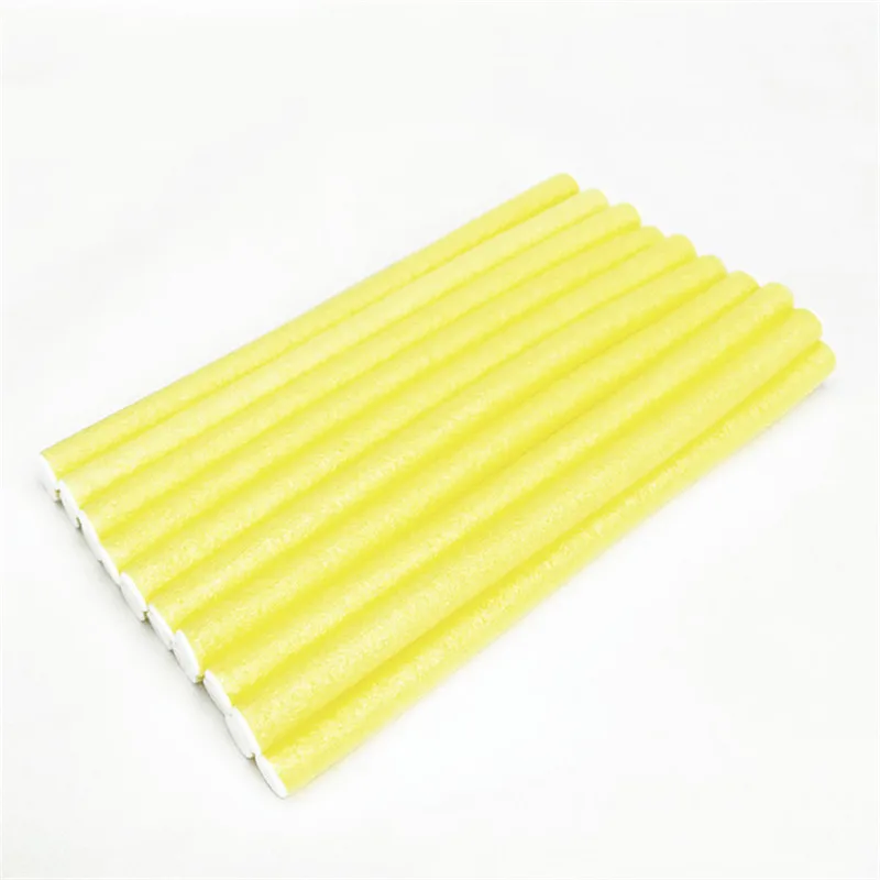 Yellow 10 шт Губка для завивки волос, твист, кудри, инструмент для самостоятельной укладки волос, бигуди 20#824 - Цвет: Yellow