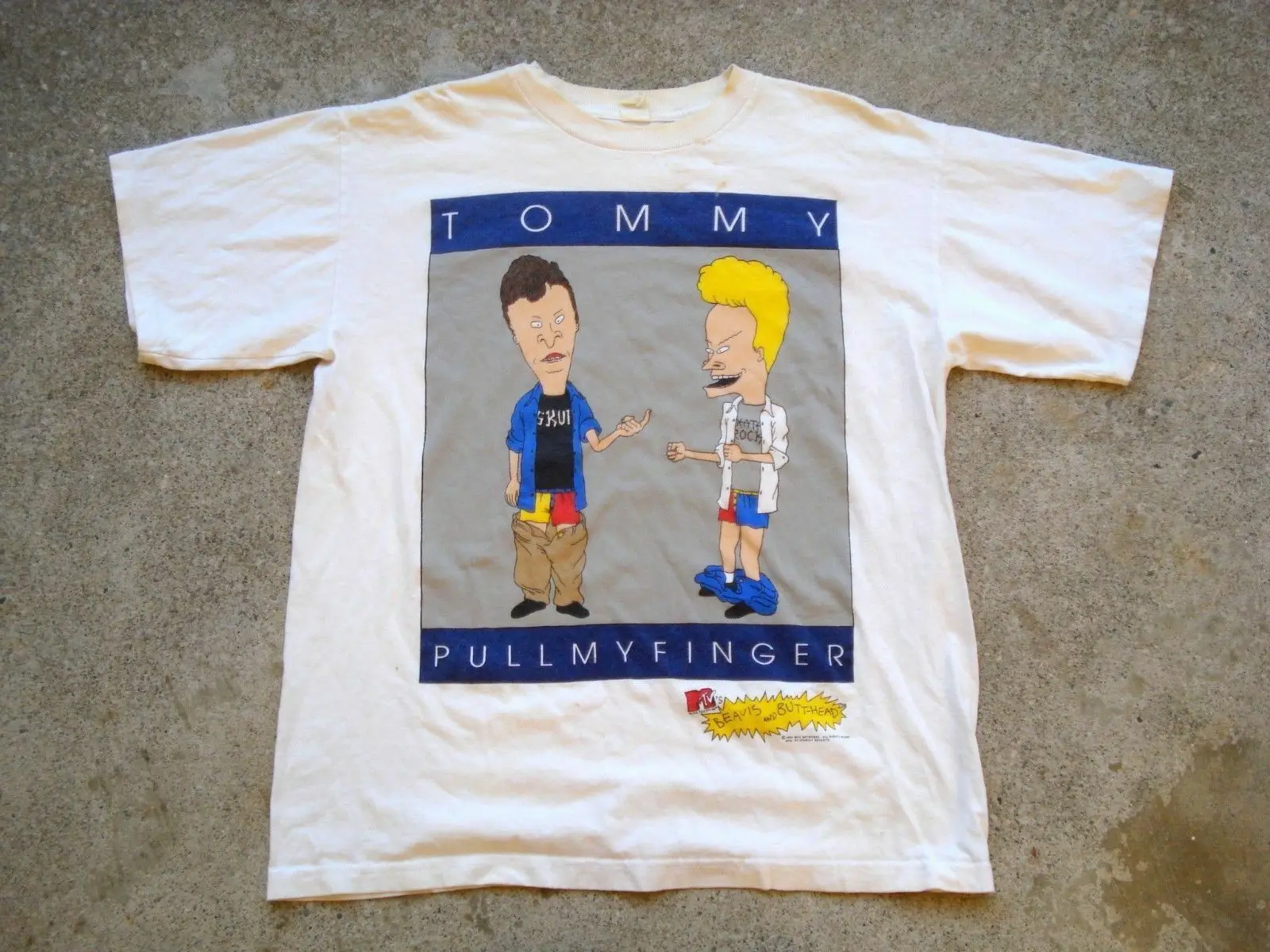 Rare Vintage Shirt Beavis and Butthead Tommy Pull My Finger MTV |