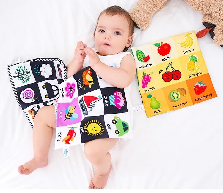 Новорожденный блокнот, Обложка из мягкой ткани газеты, для детей возрастом 0-12 месяцев, детская игрушка, обучающая, Обучающие познание шелест