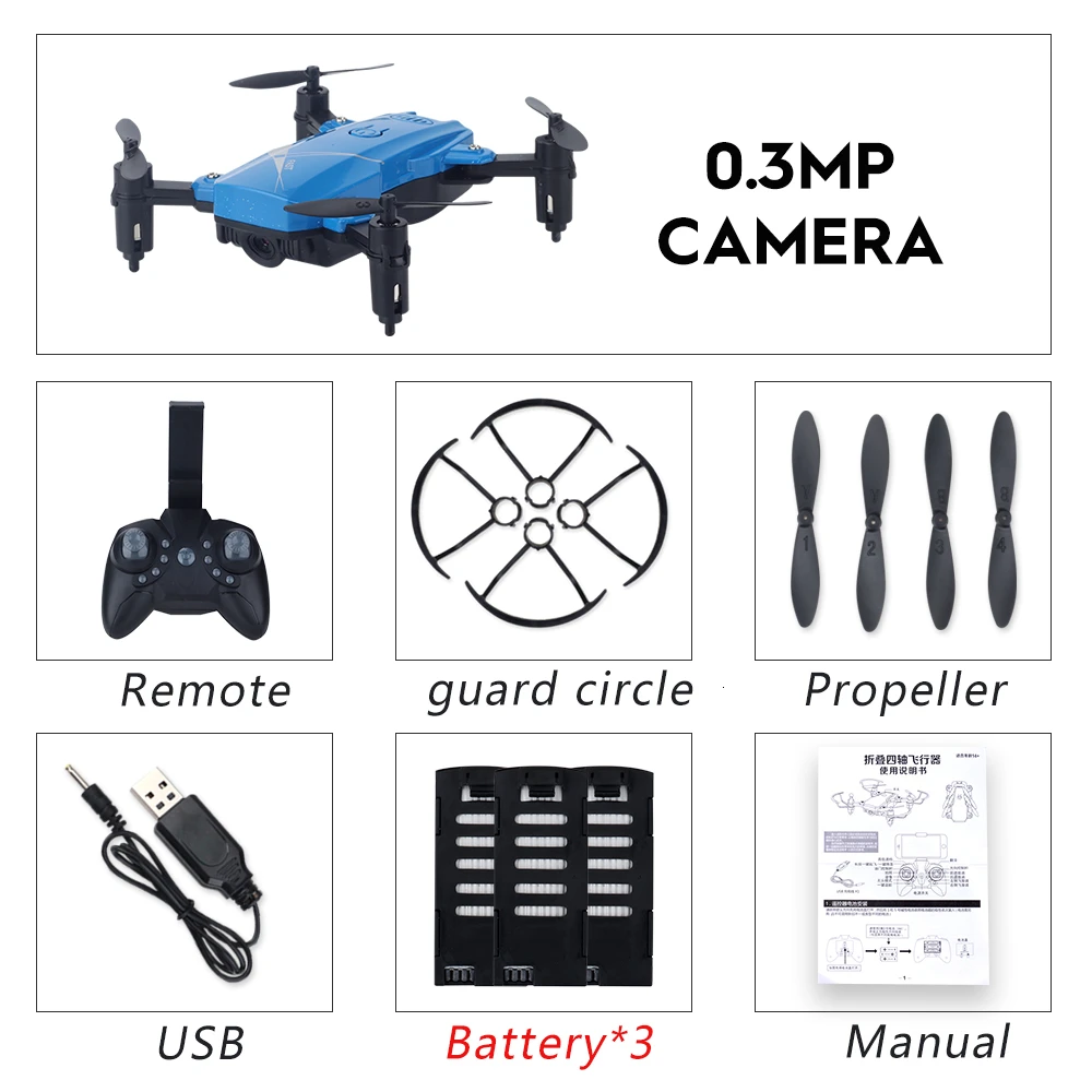 LF602 2,4 ГГц мини складной Дрон 2.0MP/0.3MP WiFi FPV RC Дрон удерживающий высоту Безголовый режим один ключ возврат RC Квадрокоптер RTF - Цвет: Blue 30W Cam 3B