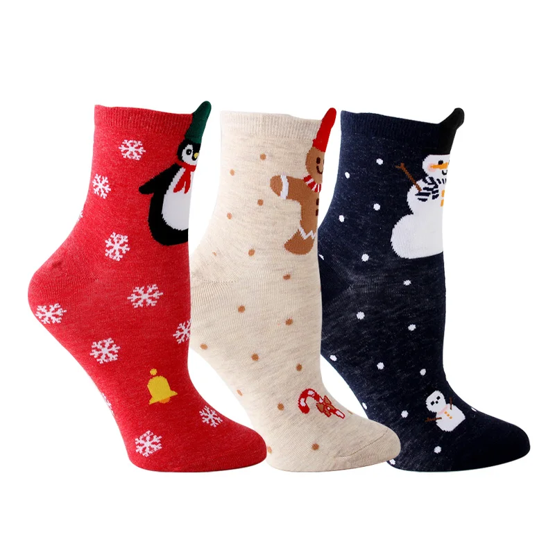 Мультфильм забавные Женские носочки из хлопка красивые зимние носки из кораллового бархата kawaii Носки Harajuku Рождественский подарок для маленьких девочек в возрасте от 3 пар/лот# F - Цвет: Q 3 pairs