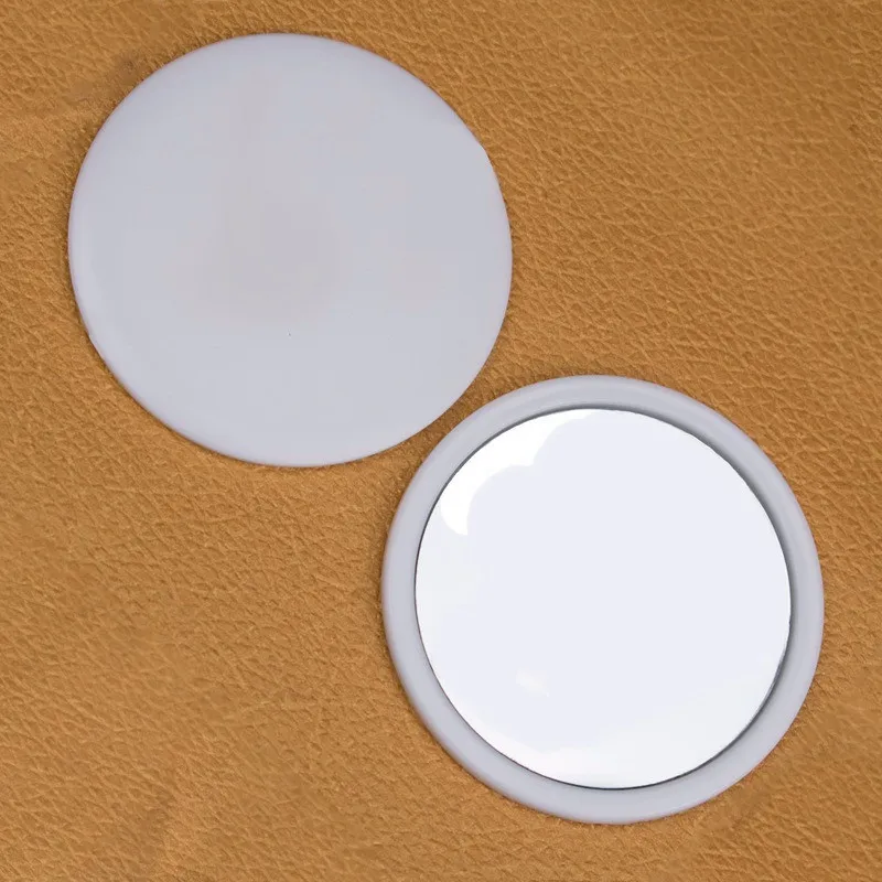 

1 PC Cute Mini Mirror Personality White Small Round Mirror Portable Makeup Glass Mirror Pure Color Round Princess Makeup Mirror
