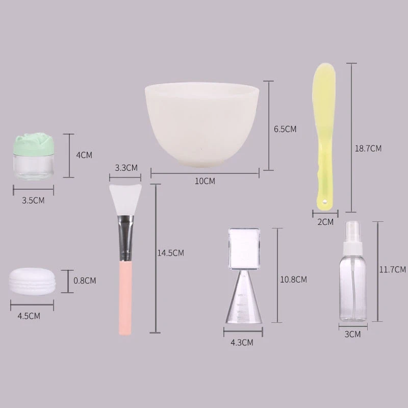 7PC/Set DIY Face Mask Tools Makeup Beauty Brush Spoon Stick Bowl Spray Professional Makeup Brush Cosmetics Silicone Bowl