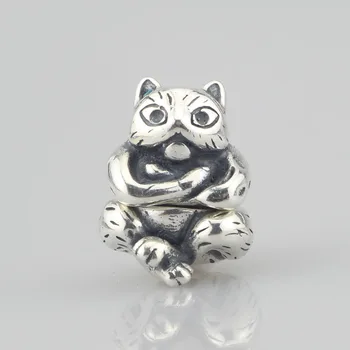 

Authentic 925 Sterling Silver Animal Cat Pendant Charm Bead Not Original Fits European Troll Bracelet Necklace Jewelry