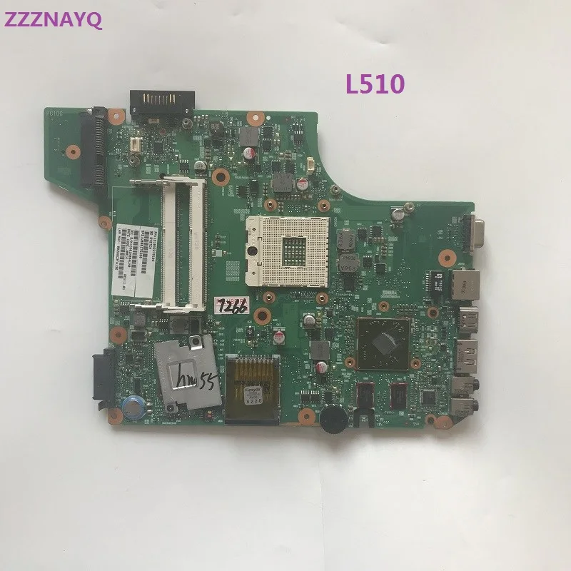 ZZZNAYQ материнская плата для ноутбука TOSHIBA L510 6050A2278101-MB-A02 HM55 DDR3 полностью протестирована