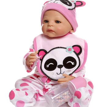 

22 inches reborn dolls toddler girl toy 2020 silicone doll bebe Child's gift Simulation baby humanoid doll