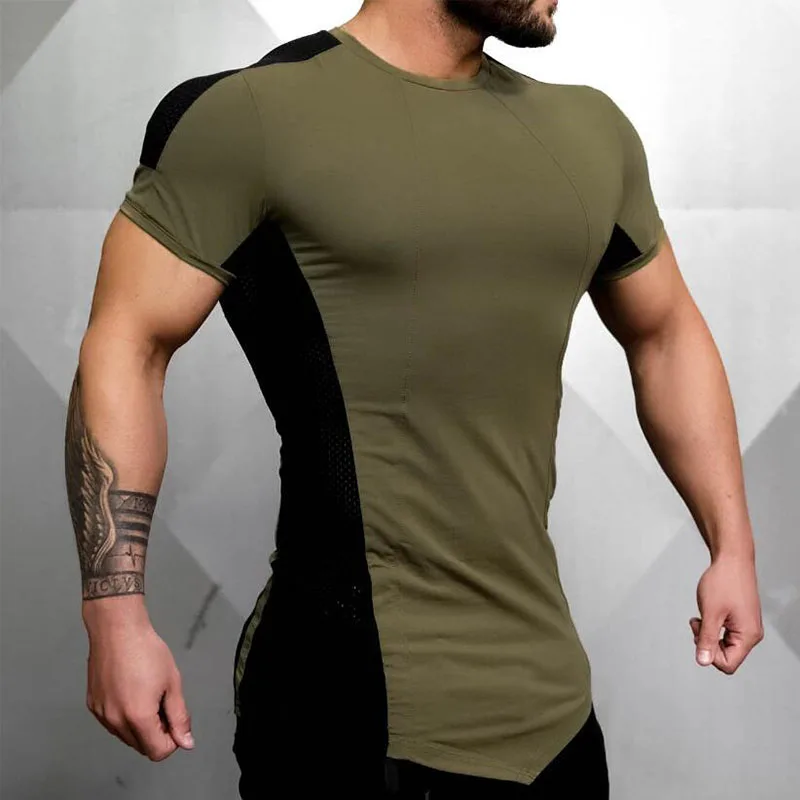 Мужская модная футболка весна лето новые рубашки фитнес для бодибилдинга с длинным рукавом мужская индивидуальная тонкая футболка Топы Одежда