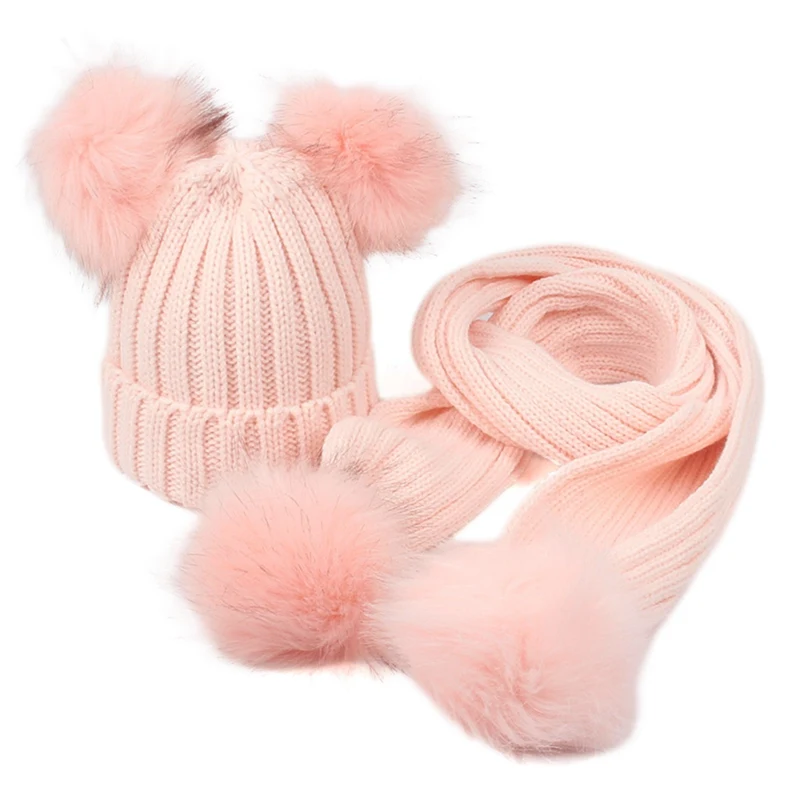 

2020 New Baby Autumn And Winter Warm Fur Ball Hat Surround Suit