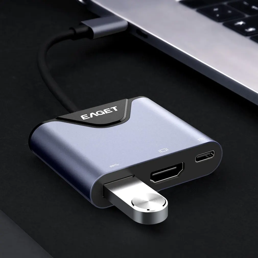 3 в 1 type-C USB HDMI Кабель-адаптер конвертер внешняя Видео Графика расширение для ноутбуков компьютеров телевизоров