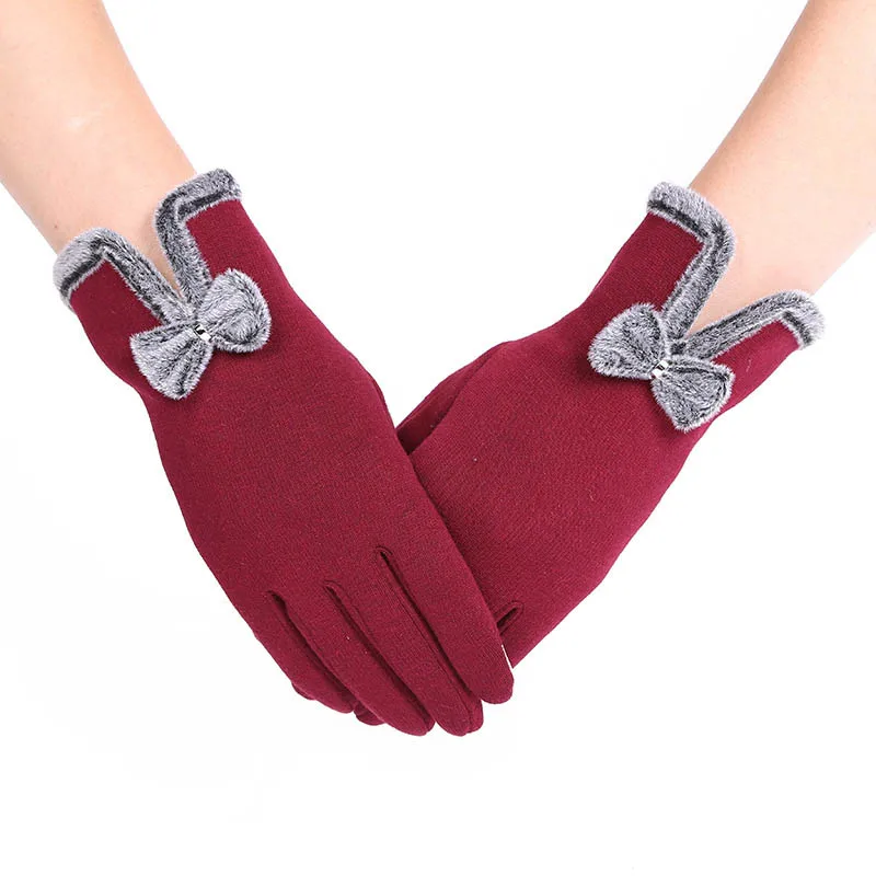I05 Red Calymel, женские перчатки для сенсорного экрана, зимние варежки, теплые, для улицы, унисекс, высокое качество, модные перчатки, рождественские подарки - Цвет: I05 Red