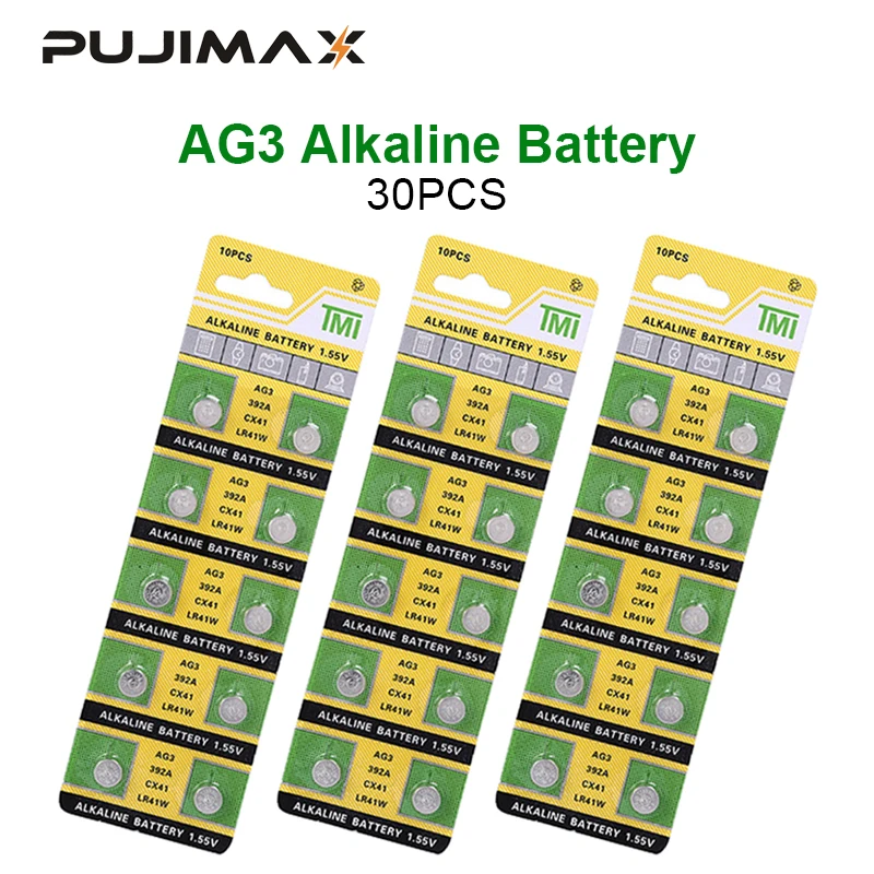 Аккумуляторная батарея PUJIMAX AG3 LR41 392 SR41 192 1 55 в 30 шт. L736 384 SR41SW CX41 для часов |