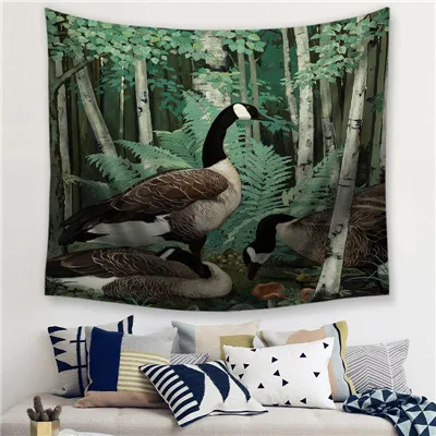 7 Bird Decorative Tapestries Hanging Wall Tapestries Mandala Bohemian Tapestry Landscape Wallpaper Wall Art Shawl Throw - Color: 7