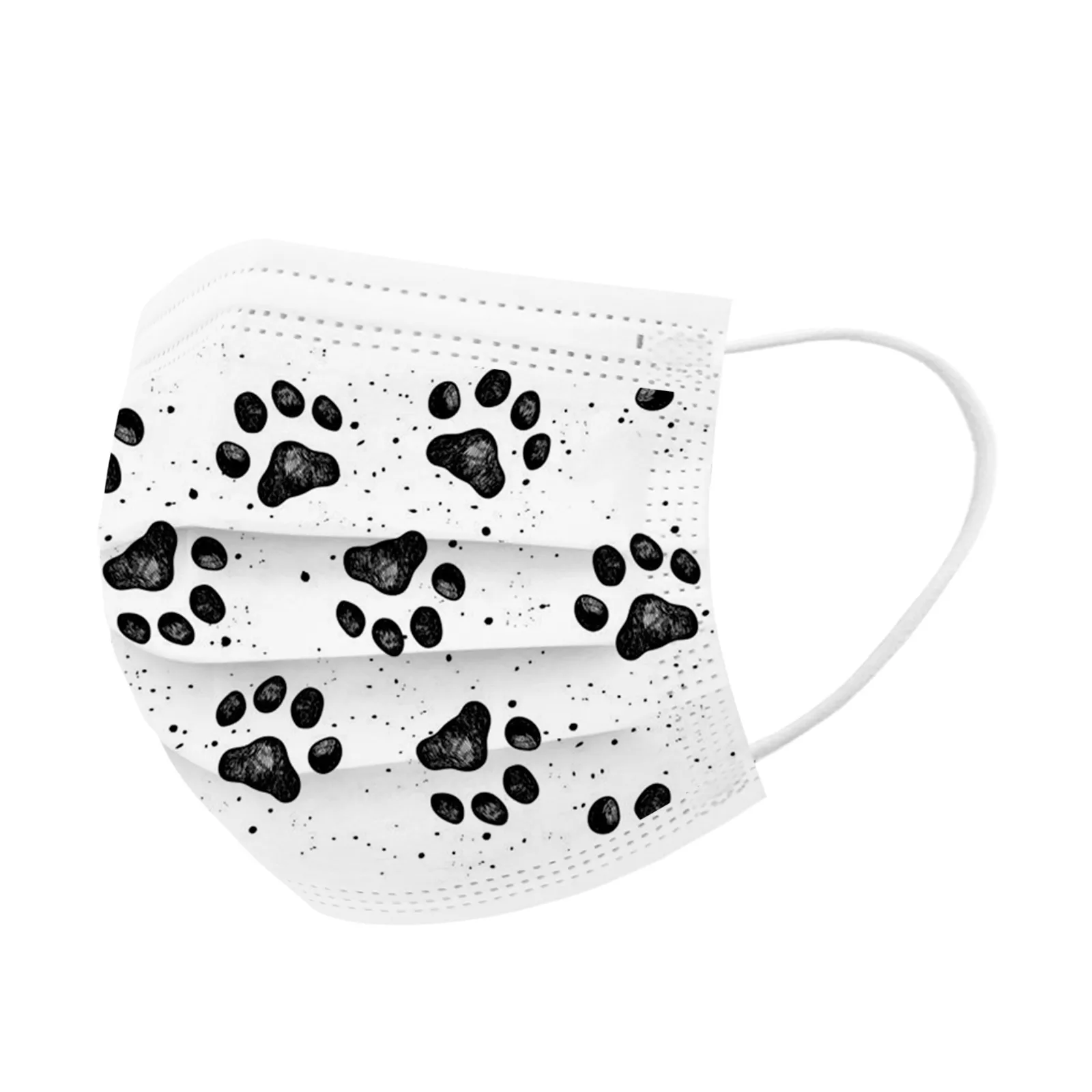 30pcs Adult Dog Paw Pattern Mask Three Layer Disposable Protective Breathable Face Masks Women Dustproof Masque Jetable Adulte