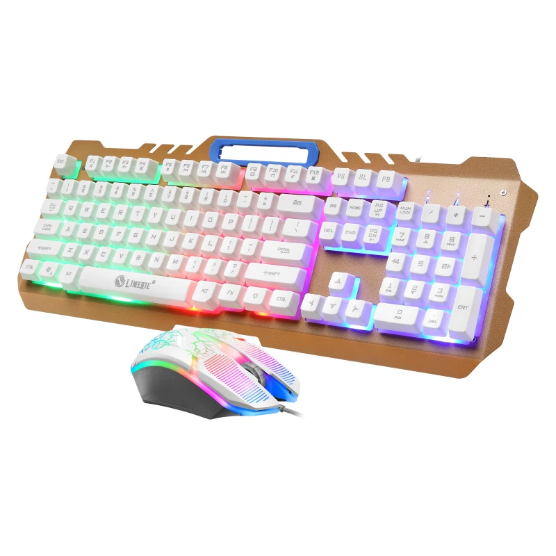 게임용 키보드 및 마우스 유선 키보드, 백라이트 키보드 게이머 키트, PC 노트북용 무음 게임용 마우스 세트