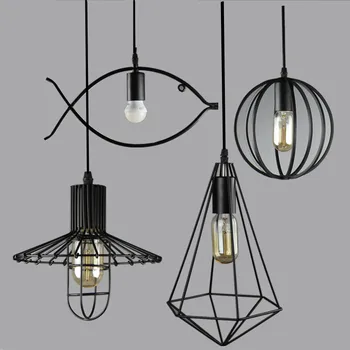 

Retro Indoor Lighting Vintage Pendant Light LED Blub Iron Metal Lampshade Warehouse Style Decoration Light Fixture AC110-265V