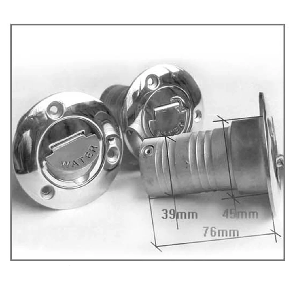 Boat Deck Fill/Filler Cap Keyless 38mm (1-1/2'' ) Waste - 316 Marine-Grade Stainless Steel