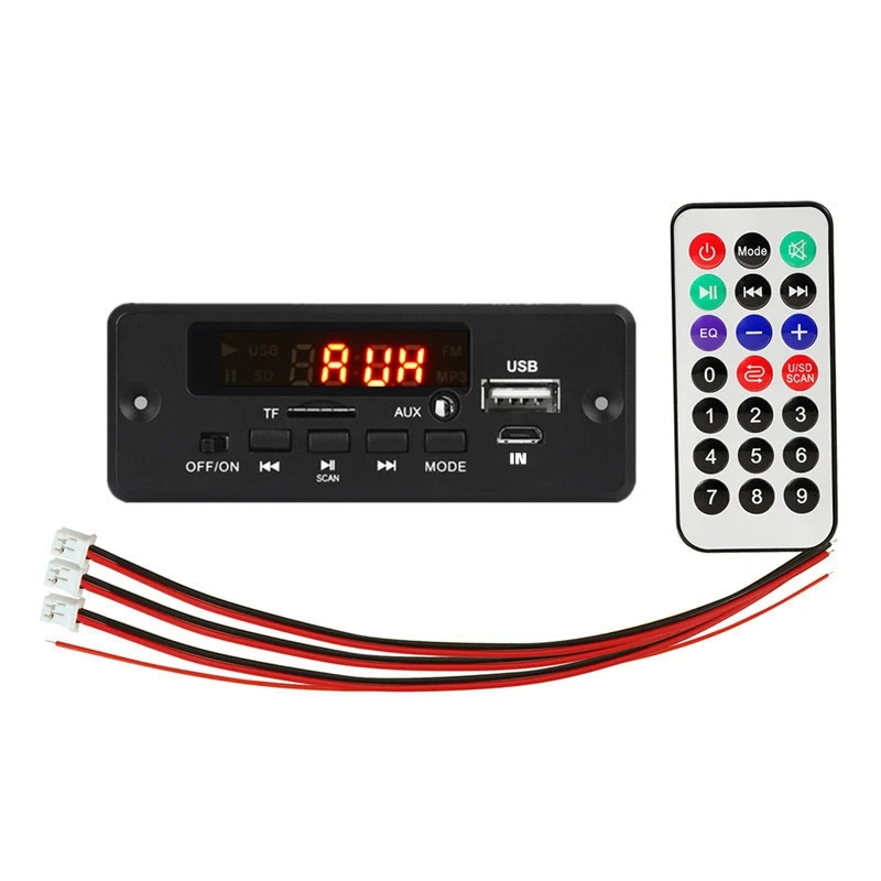 

2X25W 50W Amplifier MP3 Player Decoder Board 5V-12V Bluetooth 5.0 Car FM Radio Module Support TF USB AUX Player Decoder