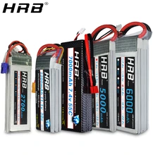 Аккумулятор hrb Lipo 2S 3S 4S 5000mah 6000mah 2600mah 2200mah 11,1 V 7,4 V 14,8 V 6S 22,2 V XT60 Deans T RC FPV части для самолетов, автомобилей, лодок