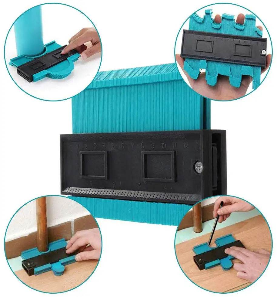 2 Pcs Plastic Gauge Contour Profile Copy Gauge Duplicator 5 Width Wood Marking Tool Set Tiling Laminate Tiles General Tools