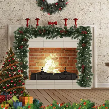 

1.8/2.7M Artificial Christmas Fireplace Garland Wreath Pine Tree Ornament Christmas Tree DIY New Year Fireplace Navidad Decor