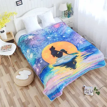 

3D Cartoon Printed Mermaid Blanket Super Soft Coral Fleece Blanket Bed Sheet Picnic Travel Airplane Sofa Throw Blankets
