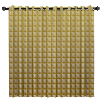 

Geometric Yelloe Solid Stripes Window Curtains Dark Curtain Lights Curtains Bathroom Kitchen Outdoor Drapes Indoor Window
