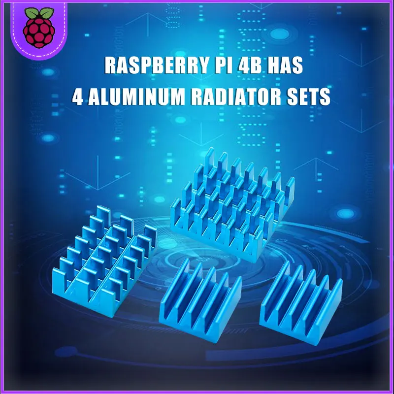 Raspberry PI 4 disipador de calor 4 piezas de cobre + disipador de refrigeraciΓ³n de aluminio radiador ciego radiador de aleta de