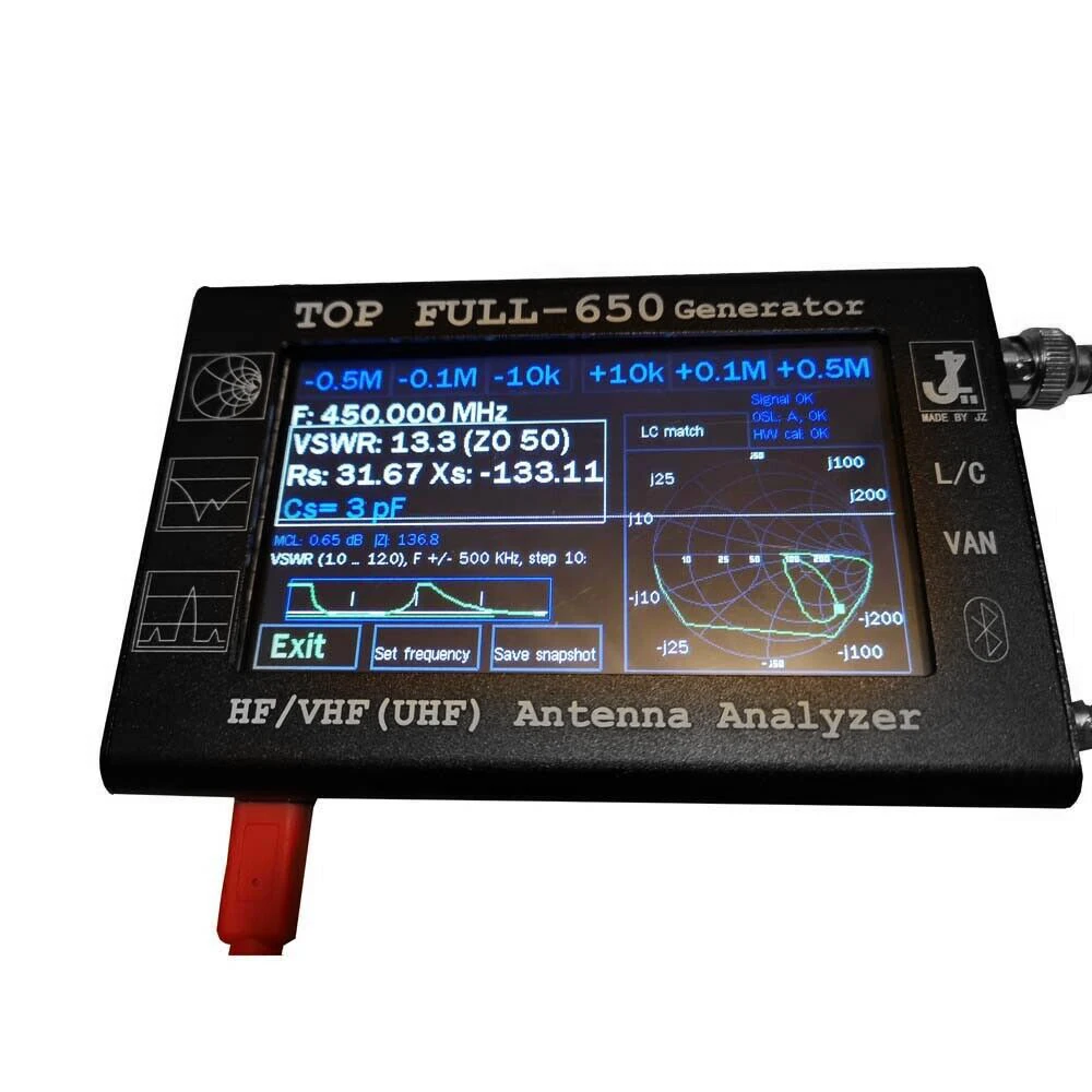 4.3 Inch Contact Screen HF/VHF/UHF LCD 0.1-1300MHz 1.3GHz ANT SWR Vector Antenna Analyzer Meter