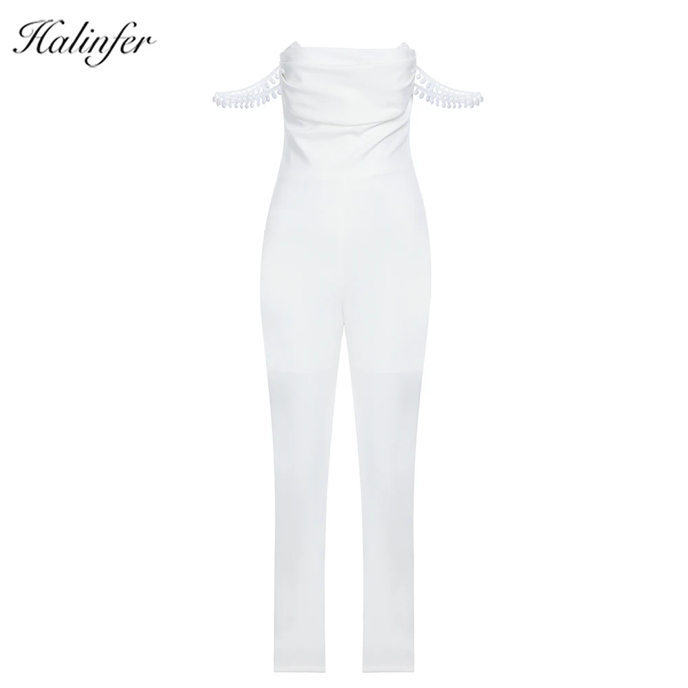 Halinfer летние комбинезоны Rayon повседневные обтягивающие однотонные брюки длиной до щиколотки
