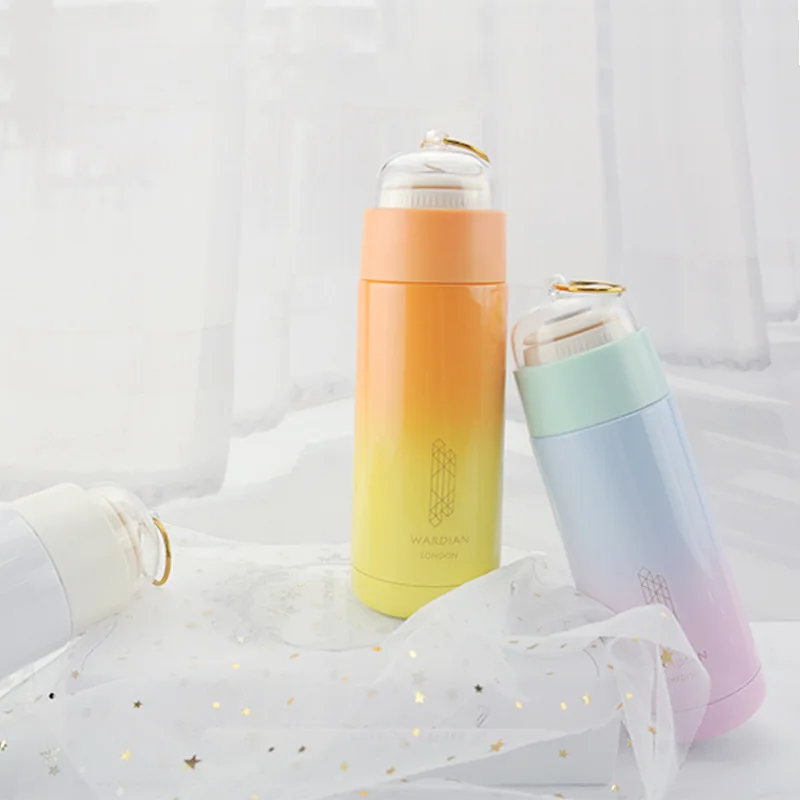 

XW Colorful Gradient Color Fairy Ring Insulated Cup Stainless Steel Outdoor Portable Bottle Men And Women Students Couples Gift
