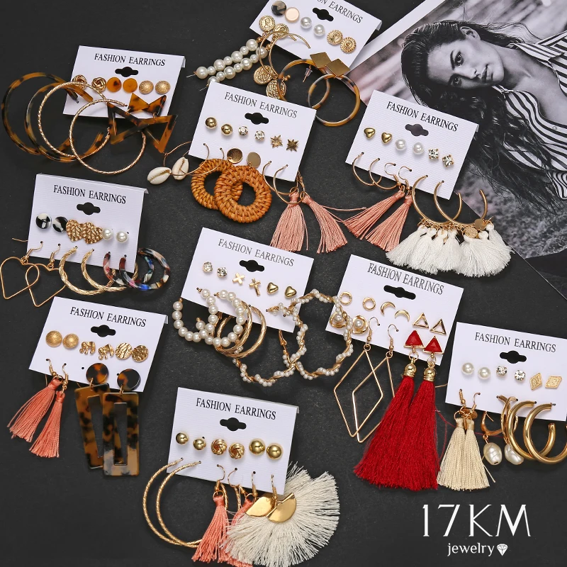 Женские серьги подвески в богемном стиле, 17 км, винтажные серьги подвески из ротанга с жемчугом, 2020 Brincos, акриловые ювелирные изделия|Серьги-подвески|   | АлиЭкспресс