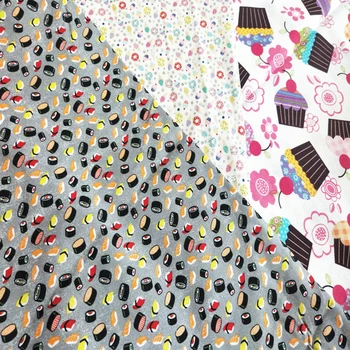

110cm Wide Sushi Cake Flower Printed Fabric Cotton Fabric DIY Children's Clothing Patchwork Sewing Material DIY Tissu Coton