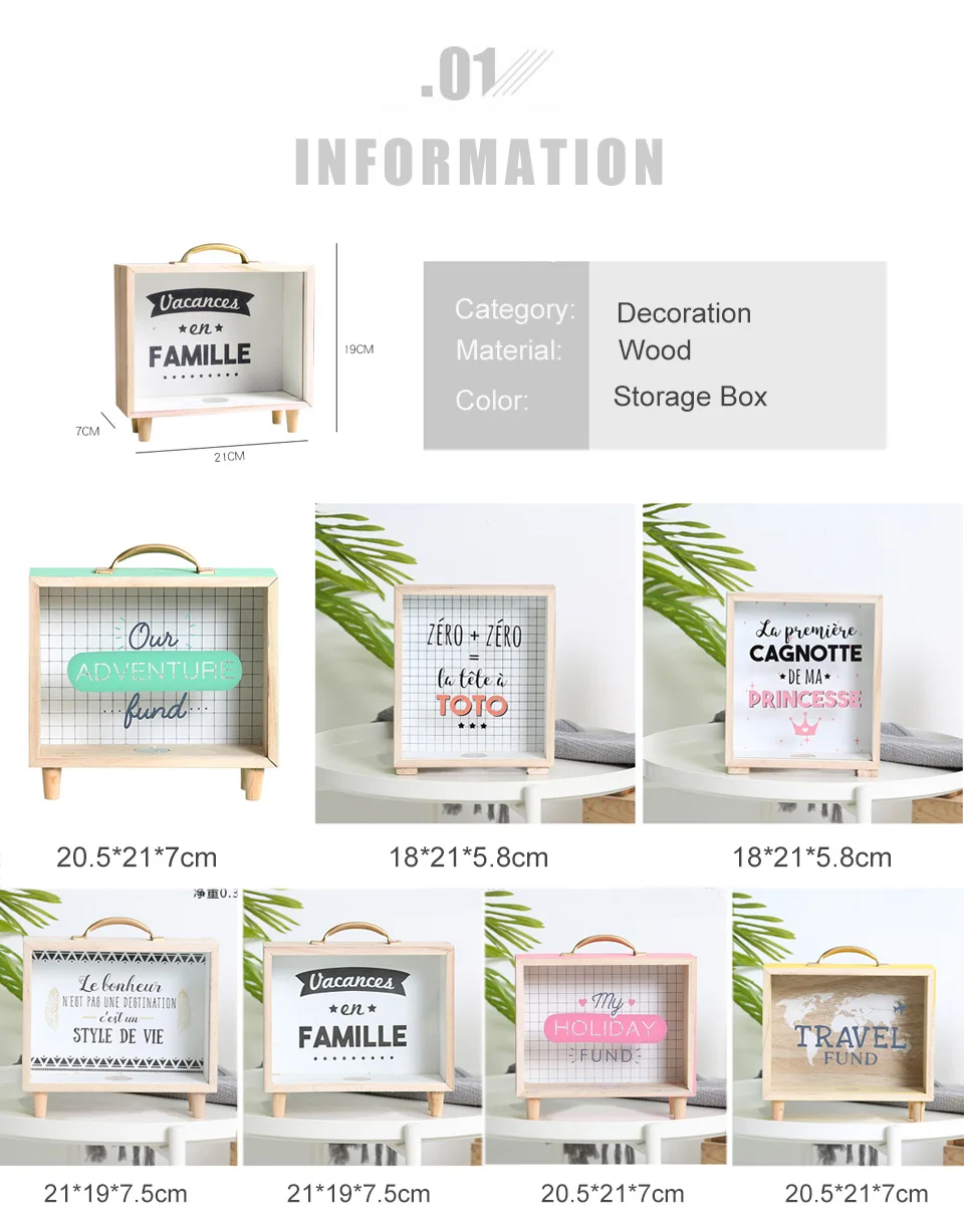 Скандинавские INS чемодан деревянная Копилка стекло искусство свежий деревенский стиль спальня настольные украшения коробка для хранения мелочей реквизит для хранения