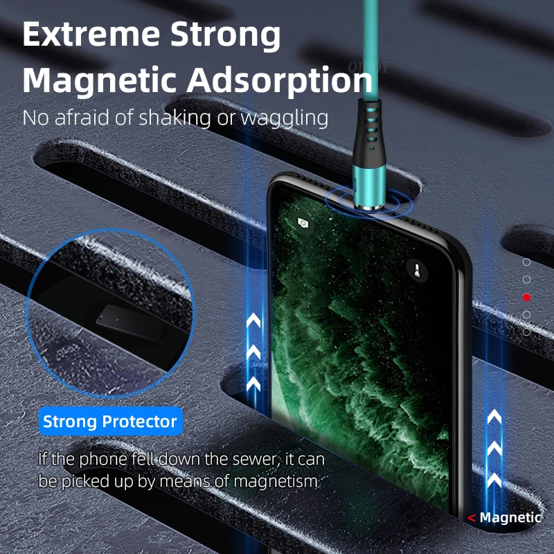 QIBOY Магнитный Кабель с разъемом Micro USB Type C кабель для передачи данных iPhone Samsung Android
