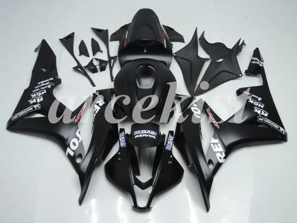 Литье под давлением ABS мотоцикл полный обтекатель комплект подходит для CBR600RR 07 08 F5 2007 2008 Кузов Набор на заказ черный - Цвет: Black