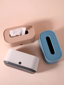 

Creative House Table Tissue Box Pink Plastic Napkin Holder Kitchen Modern Design Removable Toilet Box Home Decoration LL50TB