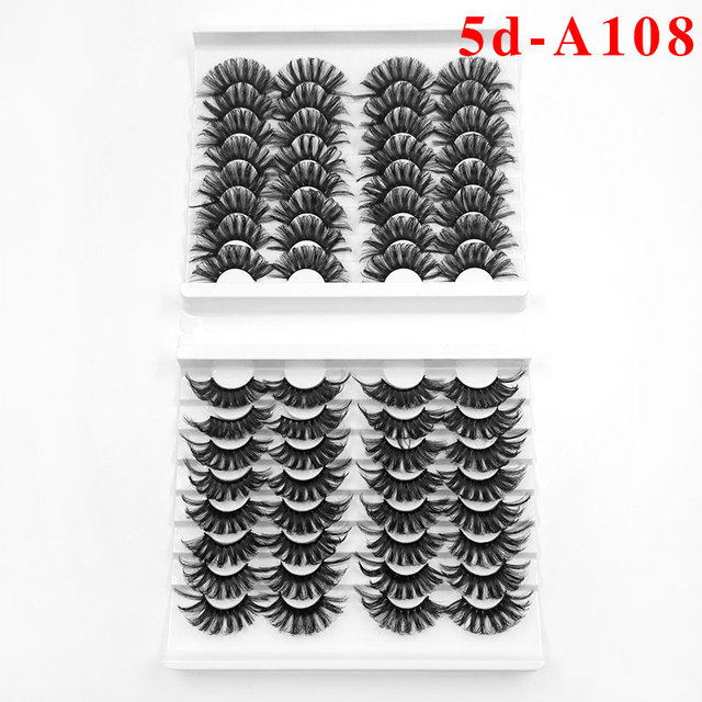 32 pairs 27mm Lashes Mink Eyelashes artificial Mink Hair Fluffy Messy Soft Natural Lashes Makeup 3d Mink Lashes