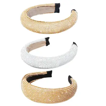 

Super Flash Rhinestone Women Headband Hard Sponge Hair Band Sequin Head Hoop Charm Headdress