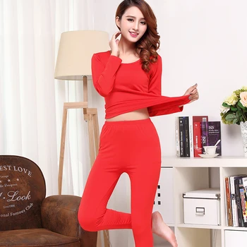 

2020 New Autumn Winter Seamless Second Thermal Female Skin Lace V-neck Slim Body Thermal Underwear For Women Modal Long Johns