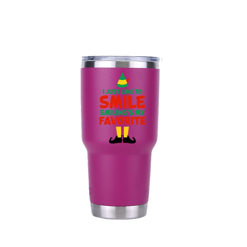 30 oz purple Рождественская 30 унций тумблер дорожная Автомобильная кружка с двойными стенками Изолированная вакуумная фляжка из нержавеющей стали Термос водяное бутылочное пиво кофейная чашка - Цвет: 30 oz purple