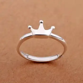 

Bohemian Vintage 925 Sterling Silver Crown Rings for Women Wedding Jewelry Adjustable Antique Rings Anillos