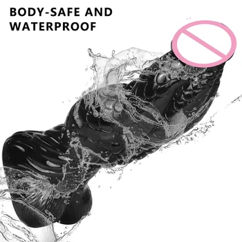 New Animal scale monster Seed beads Exotic Dildo with Suction Cup Vagina Anal Dilator Butt Plug Sex Toys For Women Masturbation 5