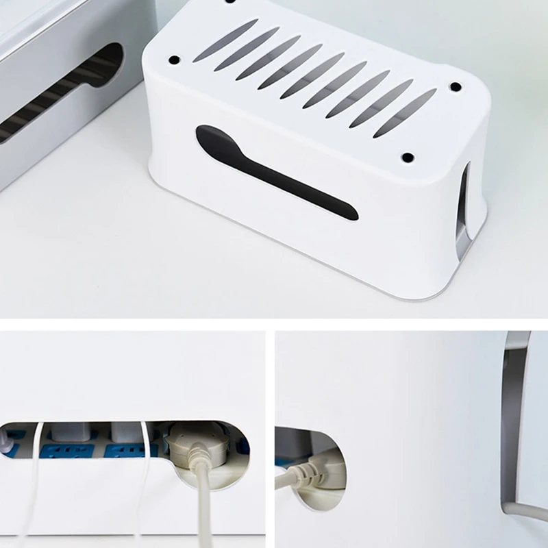 JABS Cable Management Box Socket Computer Office Desktop Organization with Compact Storage Space Electronic Accessories