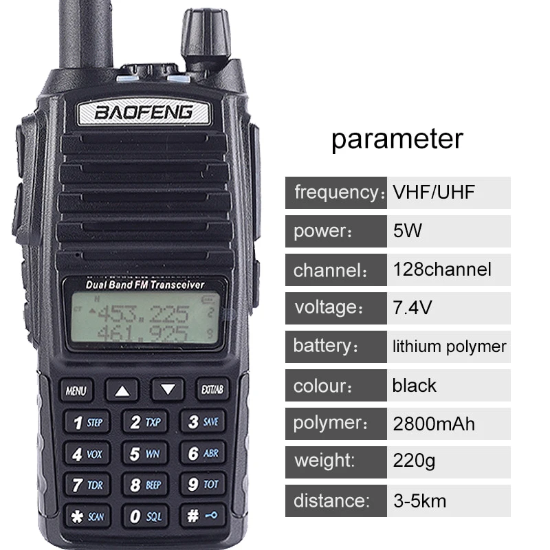 2 шт. BaoFeng UV-82+ гарнитура рация Двухдиапазонная VHF/UHF двухстороннее радио двойной PTT портативное радио Любительское радио BAOFENG UV82