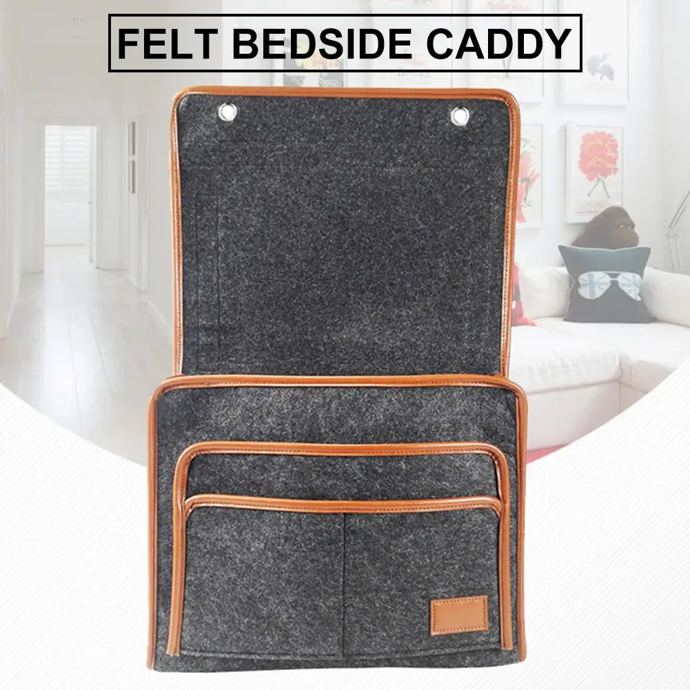 Многофункциональный Собранный ручной работы Войлок кровать Caddy органайзер для дома и общежития Колледж Номер диван стол Висячие хранения прикроватный Карманный держатель
