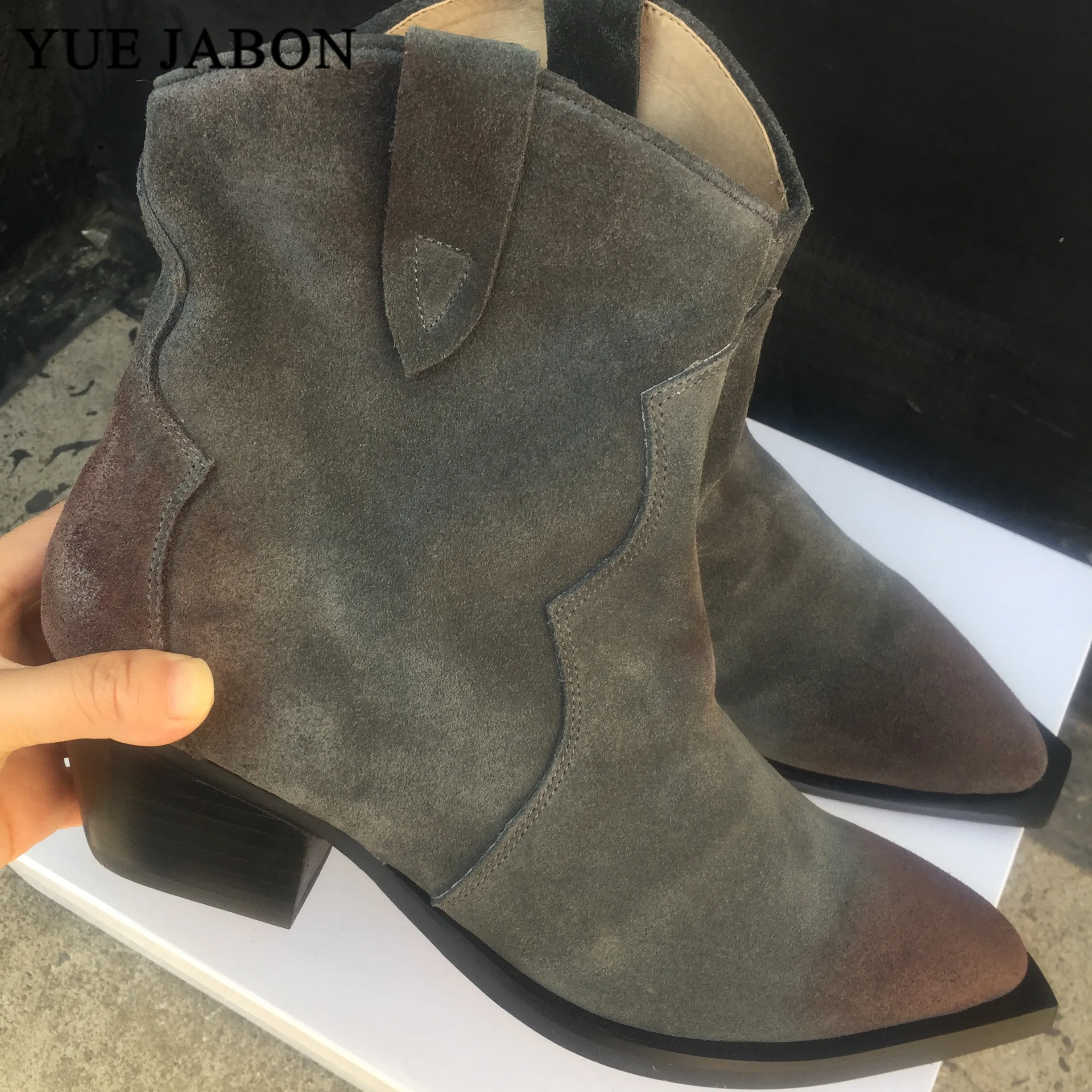 chunky heel chelsea ankle boots
