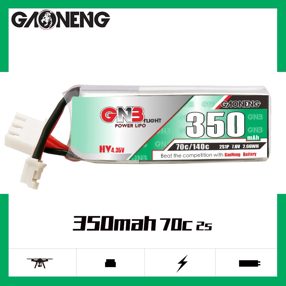 Gaoneng GNB 2S 7.6V 350mAh 70C Lipo XT30 Gaoneng GNB 2S 7.6V 350mAh 70C Lipo XT30