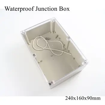 

240x160x90mm Waterproof Plastic Junction Box Transparent Clear Electrical Project Case ABS IP65 Outdoor Enclosure 240*160*90mm