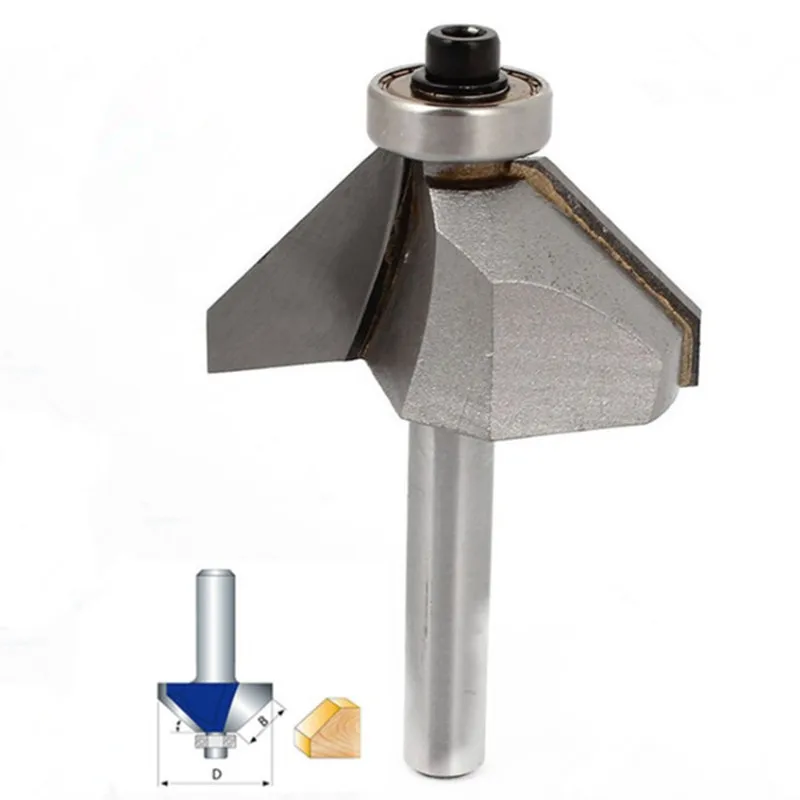 

1/2" 1/4" Shank 45 Degree Chamfer milling cutter Router Bit For Wood Woodworking CNC Tool