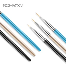 ROHWXY, 3 шт., кисть для нейл-арта, маникюрная акриловая УФ-гелевая ручка, цветочные линии, сетка, Полоска, инструмент для рисования ногтей, инструмент для дизайна ногтей, сделай сам